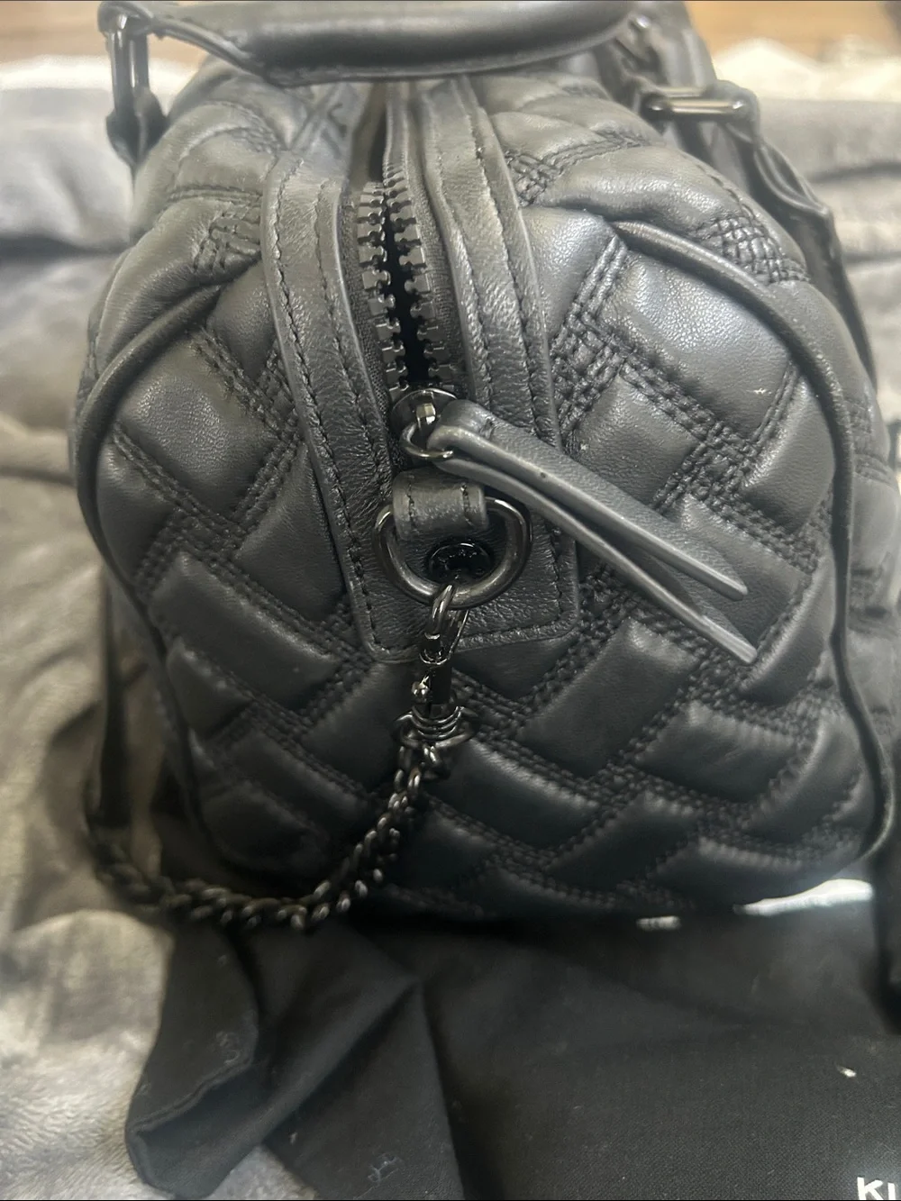 Kurt Geiger London Kensington Drench Quilted Barrel Boston Satchel Bag